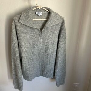 Gray Quarter-Zip Sweater